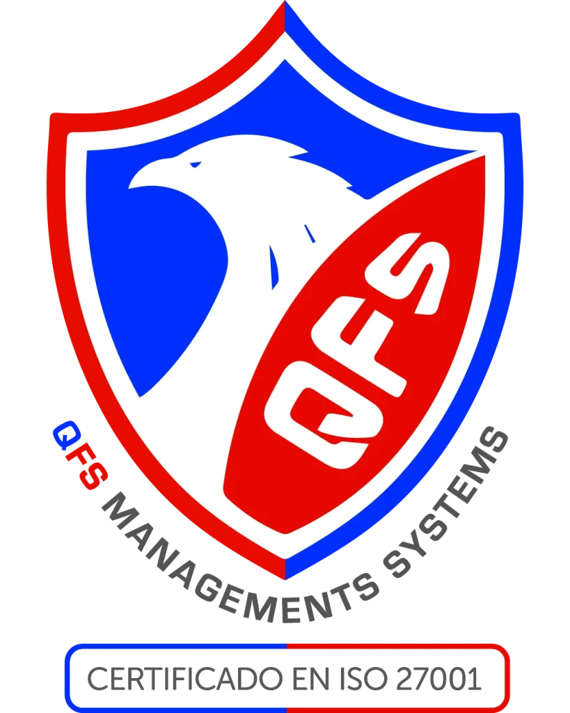 Certificado QFS ISO 27001: Certificado realizado por QFS Certification Para la Norma ISO 27001: 2022 (SGSI).
